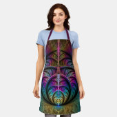 Trippy Patronen Kleurrijke Abstracte Fractale Kuns Schort (Gedragen)