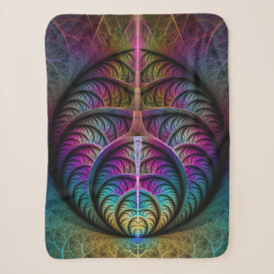 Trippy Patronen Kleurrijke Abstracte Fractale Kuns Sherpa Deken