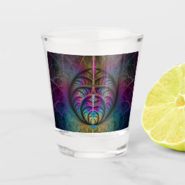 Trippy Patronen Kleurrijke Abstracte Fractale Kuns Shot Glas