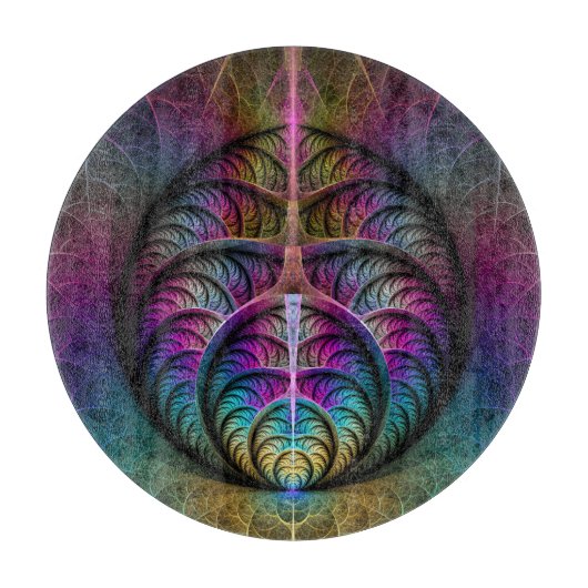 Trippy Patronen Kleurrijke Abstracte Fractale Kuns Snijplank (Voorkant)