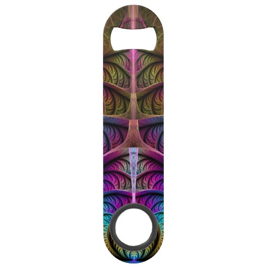 Trippy Patronen Kleurrijke Abstracte Fractale Kuns Speed Flessenopener (Voorkant)