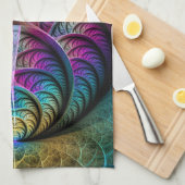 Trippy Patronen Kleurrijke Abstracte Fractale Kuns Theedoek (Quarter Fold)