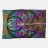 Trippy Patronen Kleurrijke Abstracte Fractale Kuns Theedoek (Horizontaal)