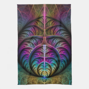 Trippy Patronen Kleurrijke Abstracte Fractale Kuns Theedoek