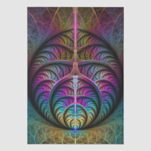 Trippy Patronen Kleurrijke Abstracte Fractale Kuns Tissuepapier