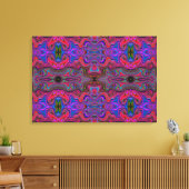 Trippy-patroon voor Wavy Blue en Rainbow Red Canvas Afdruk (Insitu (Woonkamer))