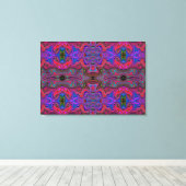 Trippy-patroon voor Wavy Blue en Rainbow Red Canvas Afdruk (Insitu (Houten vloer))