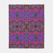 Trippy-patroon voor Wavy Blue en Rainbow Red Fleece Deken (Voorkant)