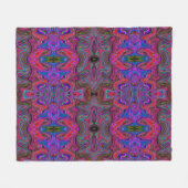 Trippy-patroon voor Wavy Blue en Rainbow Red Fleece Deken (Voorkant (Horizontaal))