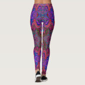 Trippy-patroon voor Wavy Blue en Rainbow Red Leggings (Achterkant)