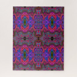 Trippy-patroon voor Wavy Blue en Rainbow Red Legpuzzel