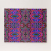 Trippy-patroon voor Wavy Blue en Rainbow Red Legpuzzel (Horizontaal)