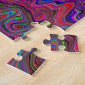 Trippy-patroon voor Wavy Blue en Rainbow Red Legpuzzel (Zijkant)