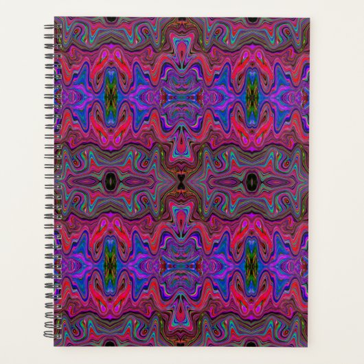 Trippy-patroon voor Wavy Blue en Rainbow Red Planner (Voorkant)