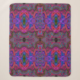 Trippy-patroon voor Wavy Blue en Rainbow Red Sherpa Deken
