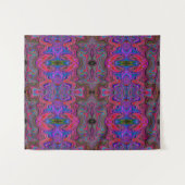 Trippy-patroon voor Wavy Blue en Rainbow Red Wandkleed (Voorkant (horizontaal))