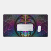 Trippy Patterned Kleurrijke Abstracte Fractal Art Bureaumat (Keyboard & Muis)