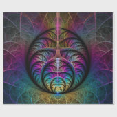 Trippy Patterned Kleurrijke Abstracte Fractal Art Cadeaupapier (Vlak)