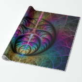 Trippy Patterned Kleurrijke Abstracte Fractal Art Cadeaupapier (Uitgerold)