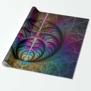 Trippy Patterned Kleurrijke Abstracte Fractal Art Cadeaupapier