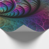 Trippy Patterned Kleurrijke Abstracte Fractal Art Cadeaupapier (Hoek)