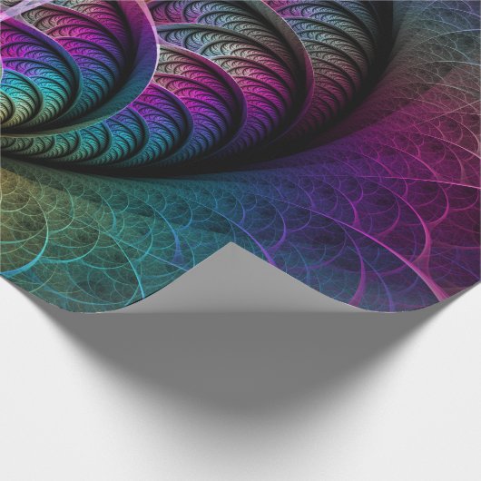 Trippy Patterned Kleurrijke Abstracte Fractal Art Cadeaupapier (Hoek)