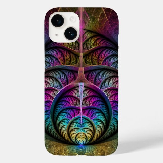 Trippy Patterned Kleurrijke Abstracte Fractal Art Case-Mate iPhone Case (Achterkant)