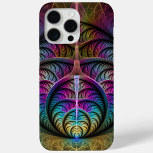 Trippy Patterned Kleurrijke Abstracte Fractal Art iPhone 15 Pro Max Hoesje