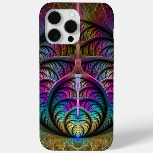 Trippy Patterned Kleurrijke Abstracte Fractal Art Case-Mate iPhone Case (Achterkant)