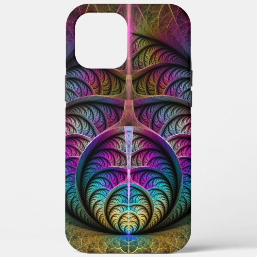 Trippy Patterned Kleurrijke Abstracte Fractal Art Case-Mate iPhone Case (Achterkant)