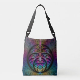 Trippy Patterned Kleurrijke Abstracte Fractal Art Crossbody Tas