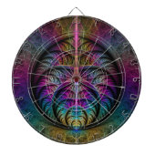 Trippy Patterned Kleurrijke Abstracte Fractal Art Dartbord (Voorkant)