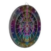 Trippy Patterned Kleurrijke Abstracte Fractal Art Dartbord (Voorkant Links)
