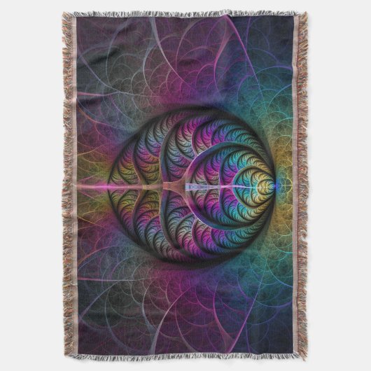 Trippy Patterned Kleurrijke Abstracte Fractal Art Deken (Voorkant Verticaal)
