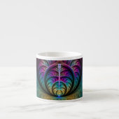 Trippy Patterned Kleurrijke Abstracte Fractal Art Espresso Kop (Voorkant)