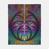 Trippy Patterned Kleurrijke Abstracte Fractal Art Fleece Deken (Voorkant)