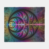 Trippy Patterned Kleurrijke Abstracte Fractal Art Fleece Deken (Voorkant (Horizontaal))