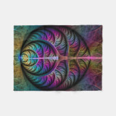 Trippy Patterned Kleurrijke Abstracte Fractal Art Fleece Deken (Voorkant (Horizontaal))
