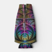 Trippy Patterned Kleurrijke Abstracte Fractal Art Flesjeskoeler (Achterkant)