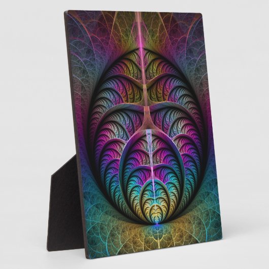 Trippy Patterned Kleurrijke Abstracte Fractal Art Fotoplaat (Zijkant)