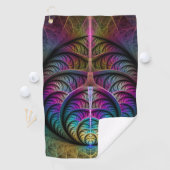 Trippy Patterned Kleurrijke Abstracte Fractal Art Golfhanddoek (Insitu)