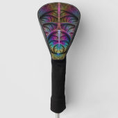 Trippy Patterned Kleurrijke Abstracte Fractal Art Golfheadcover (Voorkant)