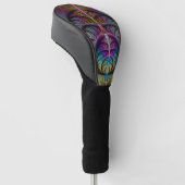 Trippy Patterned Kleurrijke Abstracte Fractal Art Golfheadcover (Schuin)