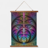 Trippy Patterned Kleurrijke Abstracte Fractal Art Hangend Wandkleed (Voorkant)