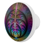 Trippy Patterned Kleurrijke Abstracte Fractal Art Keramische Knop (Rechts)