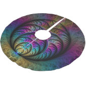 Trippy Patterned Kleurrijke Abstracte Fractal Art Kerstboom Rok (Gekanteld)