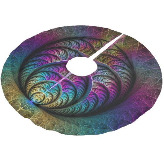 Trippy Patterned Kleurrijke Abstracte Fractal Art Kerstboom Rok (Gekanteld)