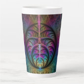 Trippy Patterned Kleurrijke Abstracte Fractal Art Latte Mok (Voorkant)