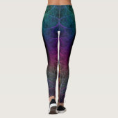 Trippy Patterned Kleurrijke Abstracte Fractal Art Leggings (Achterkant)