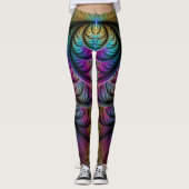 Trippy Patterned Kleurrijke Abstracte Fractal Art Leggings (Voorkant)